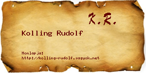 Kolling Rudolf névjegykártya